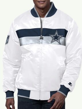 STARTER Mens Ambassador Varsity Satin Dallas Cowboys Jacket 🆕